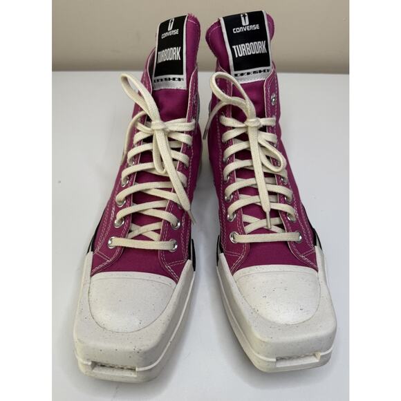 Rick Owens x Converse DRKSHDW TURBODRK Hi Top Pink A05685C Unisex Men 8 Wm 10 - Picture 4 of 12